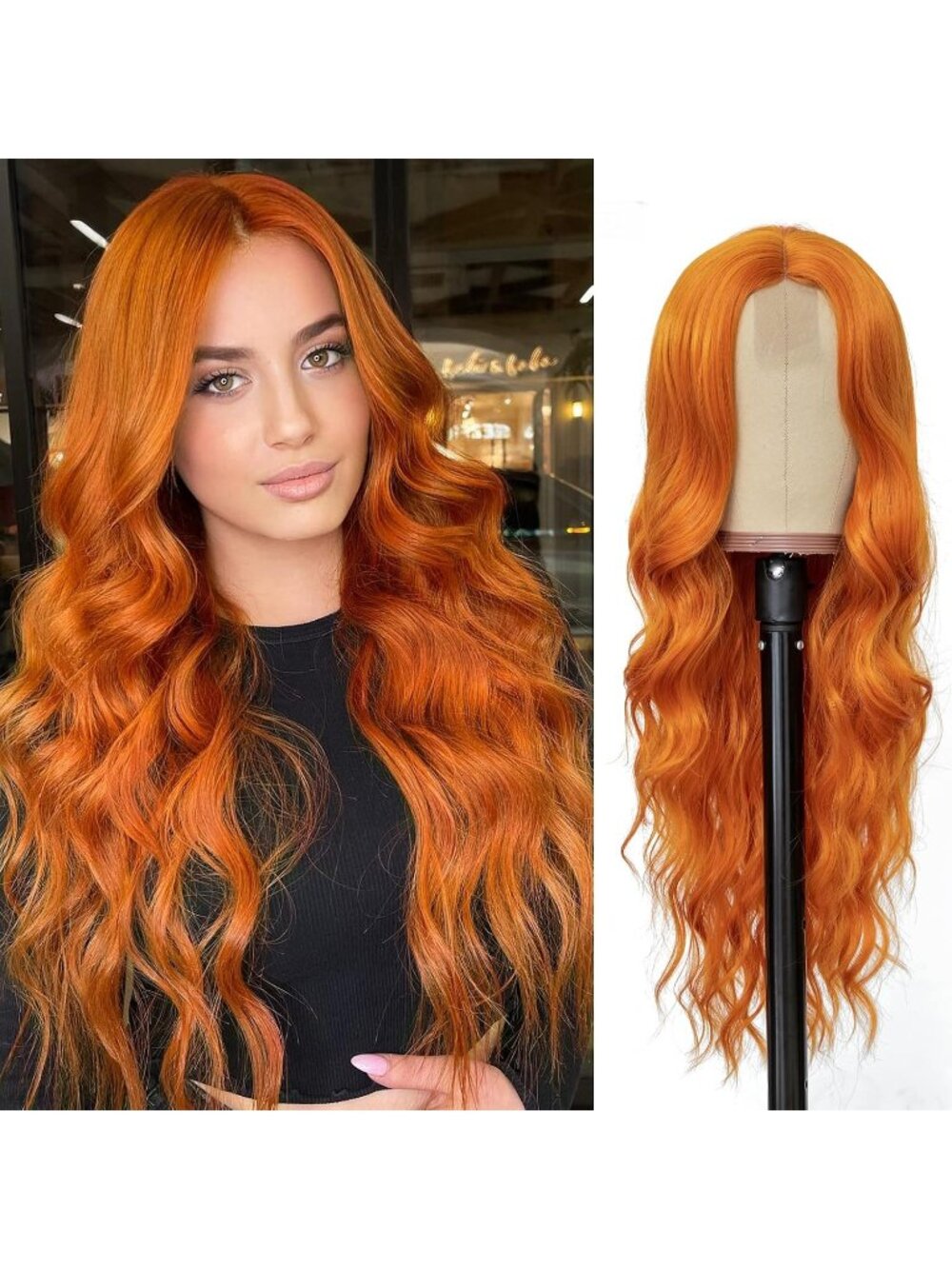 Women's Platinum Blonde 26 Inch Natural Looking Heat Resistant Long Wavy Wigs